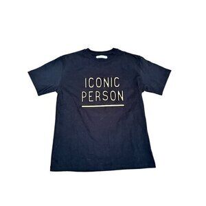 Zara Kids Iconic Person Black T-Shirt Size 10 Cotton